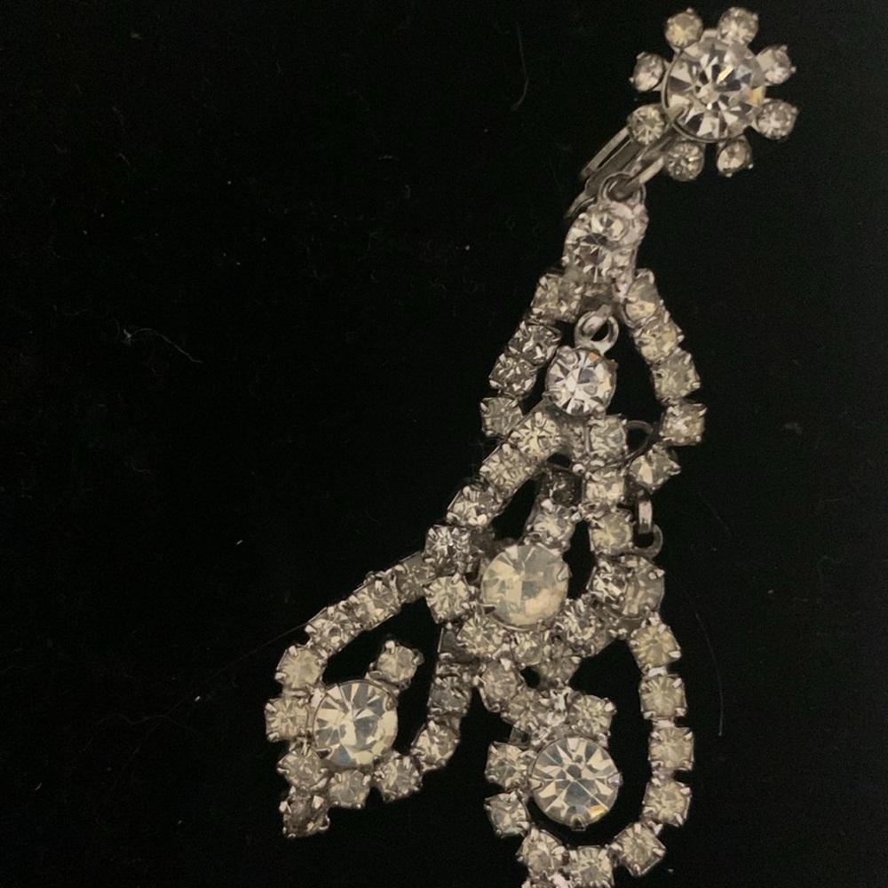 Vintage Rhinestone Earrings - Picture 4 of 6